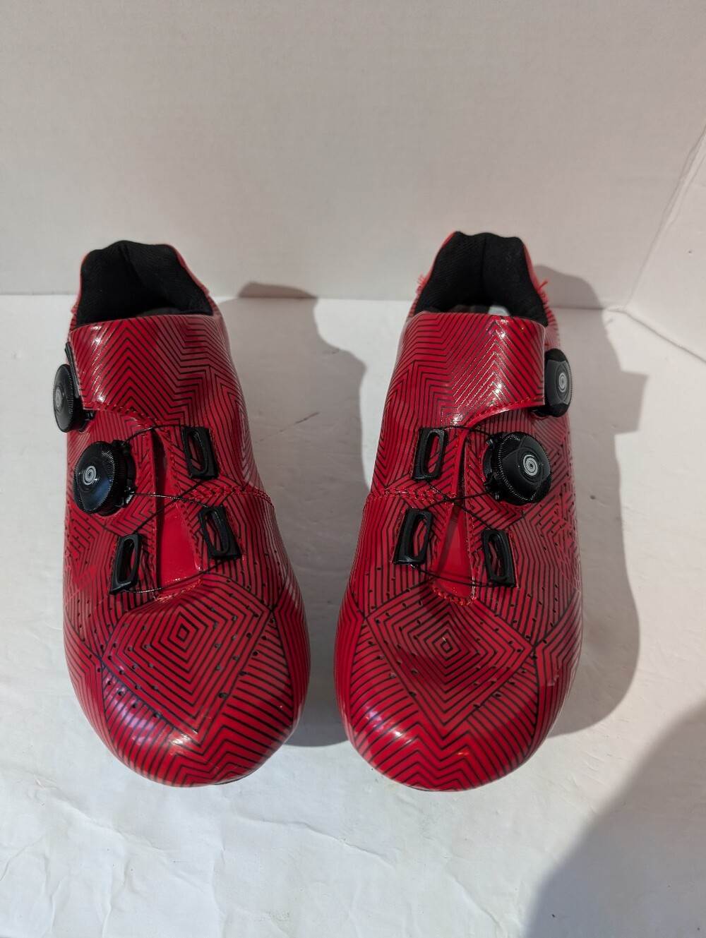 Women's Red Speed Cycling Shoes with Dual Dial Closure, EU 39